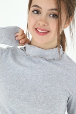 Джемпер (водолазка) для девочки Кин-3 серый