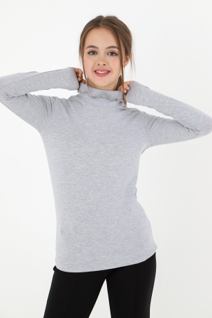 Джемпер (водолазка) для девочки Кин-3 серый