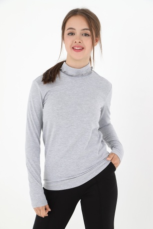Джемпер (водолазка) для девочки Кин-3 серый