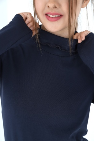 Джемпер (водолазка) для девочки Кин-3 темно-синий