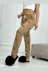 Брюки женские золотистые с микки маусом
