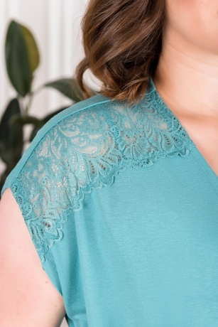 Халат женский на запахе, из вискозы пепельная мята