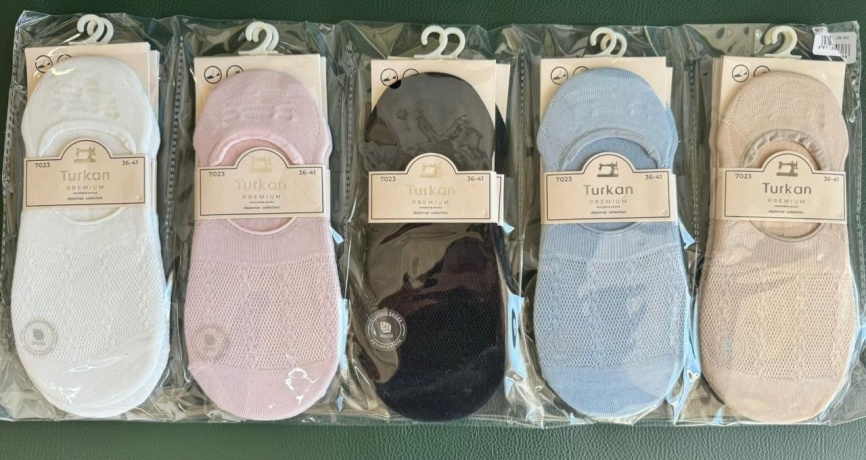 Женские носки укороченные, сверху сеточка