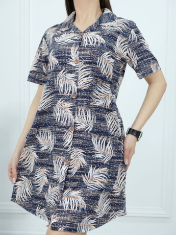 Халат-рубашка женский с листочками