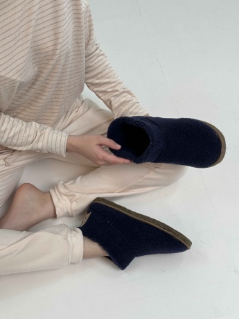 Женские угги из овечьей шерсти на войлочной подошве