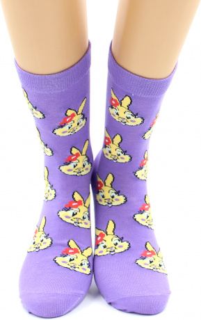 Женские носки Зайки (х/б)