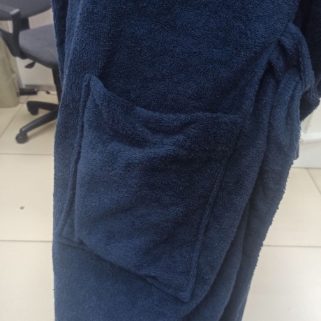 Махровый синий халат с именной вышивкой "Антон"