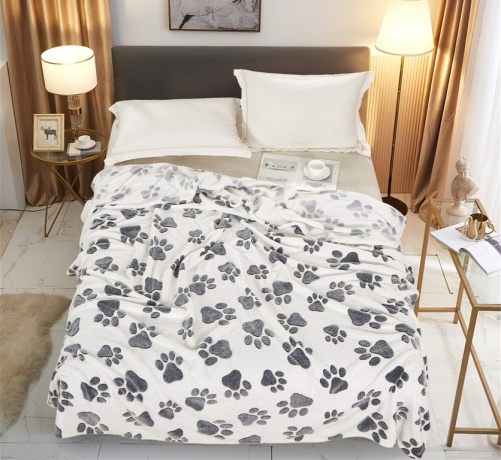 Плед велсофт Набивной со следами