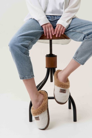 Женские тапочки из овечьей шерсти на войлочной подошве