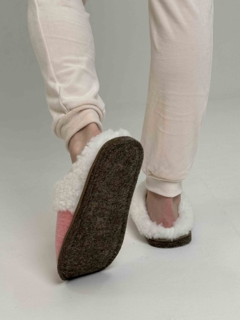 Женские тапочки из овечьей шерсти на войлочной подошве