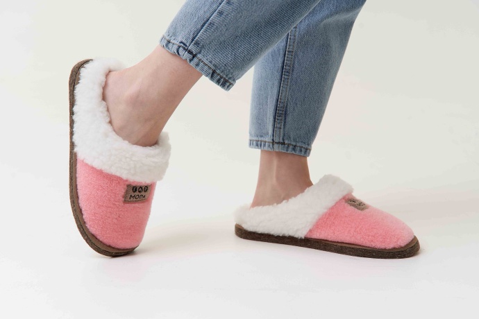 Женские тапочки из овечьей шерсти на войлочной подошве