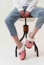 Женские тапочки из овечьей шерсти на  войлочной подошве