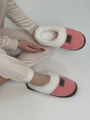 Женские тапочки из овечьей шерсти на войлочной подошве