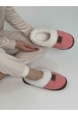 Женские тапочки из овечьей шерсти на  войлочной подошве