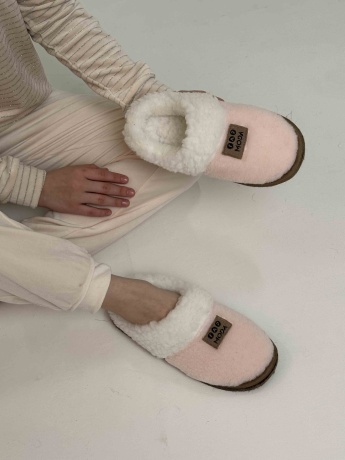Женские тапочки из овечьей шерсти на войлочной подошве