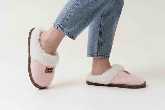 Женские тапочки из овечьей шерсти на войлочной подошве