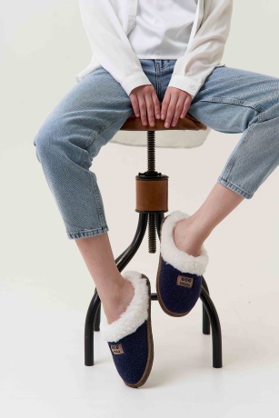 Женские тапочки из овечьей шерсти на войлочной подошве