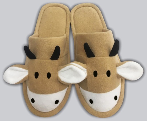 Женские тапочки флис "Быки"