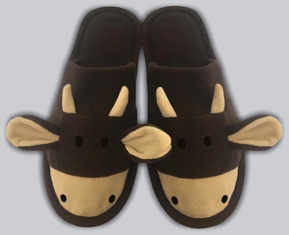 Женские тапочки флис "Быки"