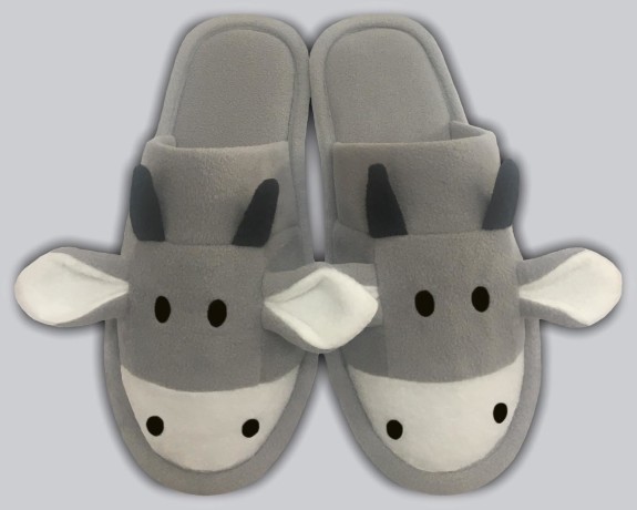 Женские тапочки флис "Быки"