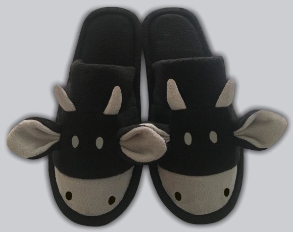 Женские тапочки флис "Быки"