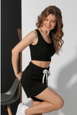 Майка укороченная (топ) женская Мегаполис-4 черный