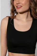 Майка укороченная (топ) женская Мегаполис-4 черный