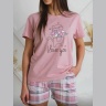 Женская пижама розовая, с котом