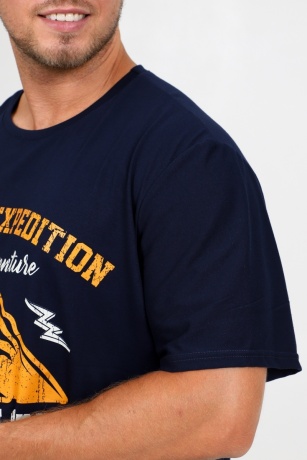 Костюм мужской темно-синий с шортами в клетку