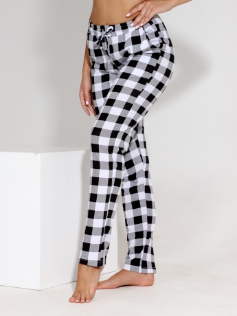 Брюки женские Клетка (черно-белый)