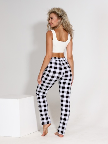 Брюки женские Клетка (черно-белый)