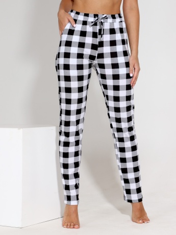 Брюки женские Клетка (черно-белый)