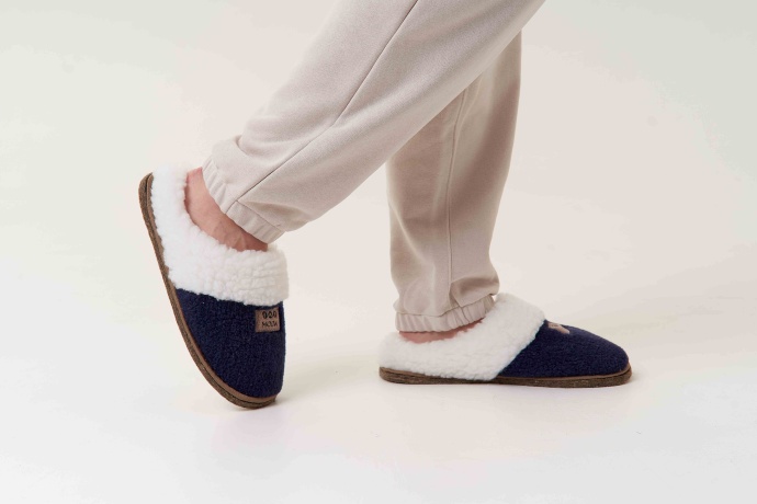 Мужские тапочки из овечьей шерсти на войлочной подошве