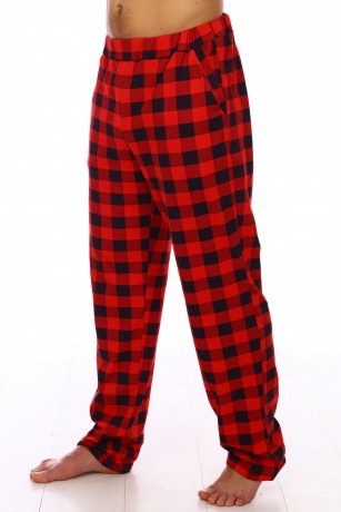Брюки мужские Шотландка, красные