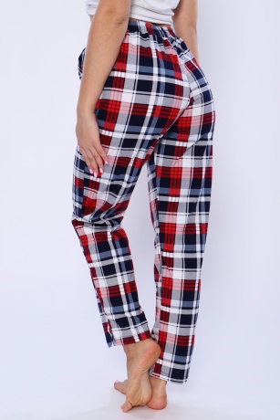 Брюки женские в клетку (сине-красные)