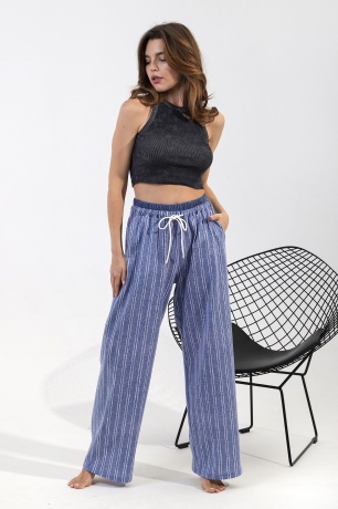 Брюки женские Полоса-1 синий