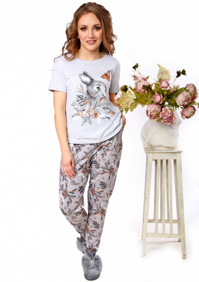 Костюм женский Бакс Бани, принт Заяц (серый) – купить за 1 120 руб. в ...