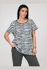 Костюм женский серый в полоску с брюками