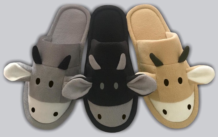 Детские тапочки флис "Быки"