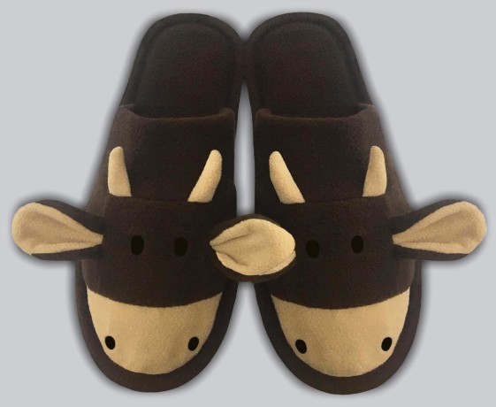 Детские тапочки флис "Быки"