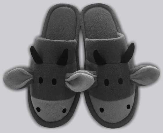 Детские тапочки флис "Быки"