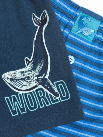 Трусы для мальчиков синие с китом (2 штук, рост 86-110)