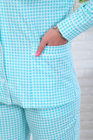 Женская пижама (брюки и рубашка) ментол