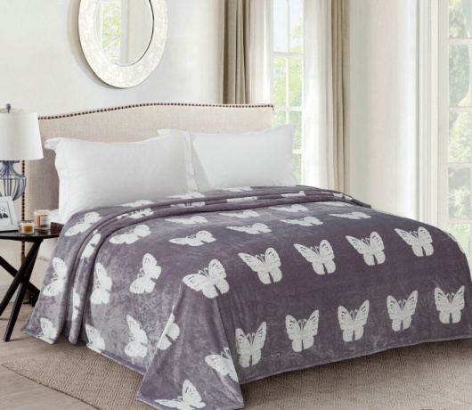 Плед велсофт с бабочками