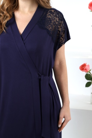 Халат женский Блаженство-3 т-синий