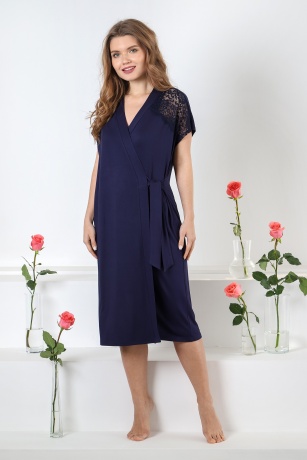 Халат женский Блаженство-3 т-синий