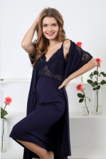 Халат женский Блаженство-3 т-синий