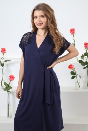 Халат женский Блаженство-3 т-синий