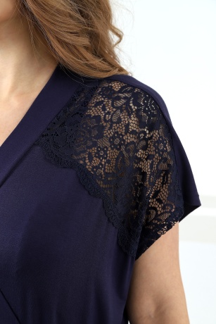 Халат женский Блаженство-3 т-синий