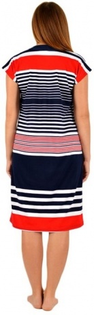 Халат женский в яркую полоску, V-образный вырез горловины